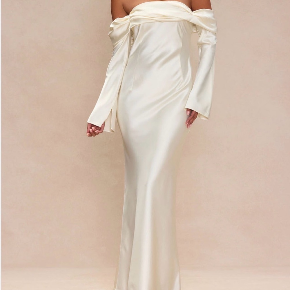 Fashion Nova Strapless Cream Dress